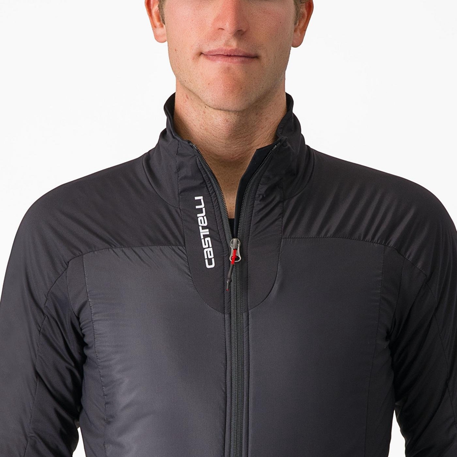 Black Men Castelli FLY THERMAL Jackets | FAVR-79461