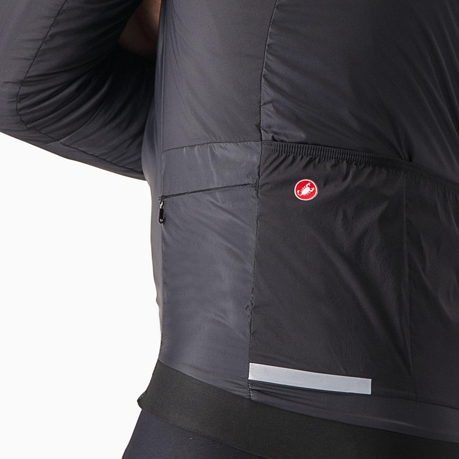 Black Men Castelli FLY THERMAL Jackets | FAVR-79461