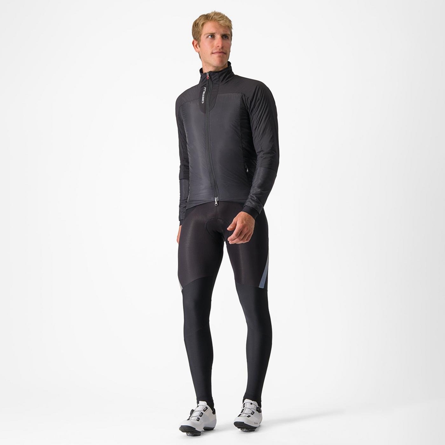 Black Men Castelli FLY THERMAL Jackets | FAVR-79461