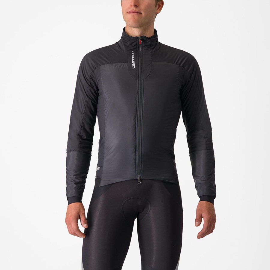 Black Men Castelli FLY THERMAL Jackets | FAVR-79461