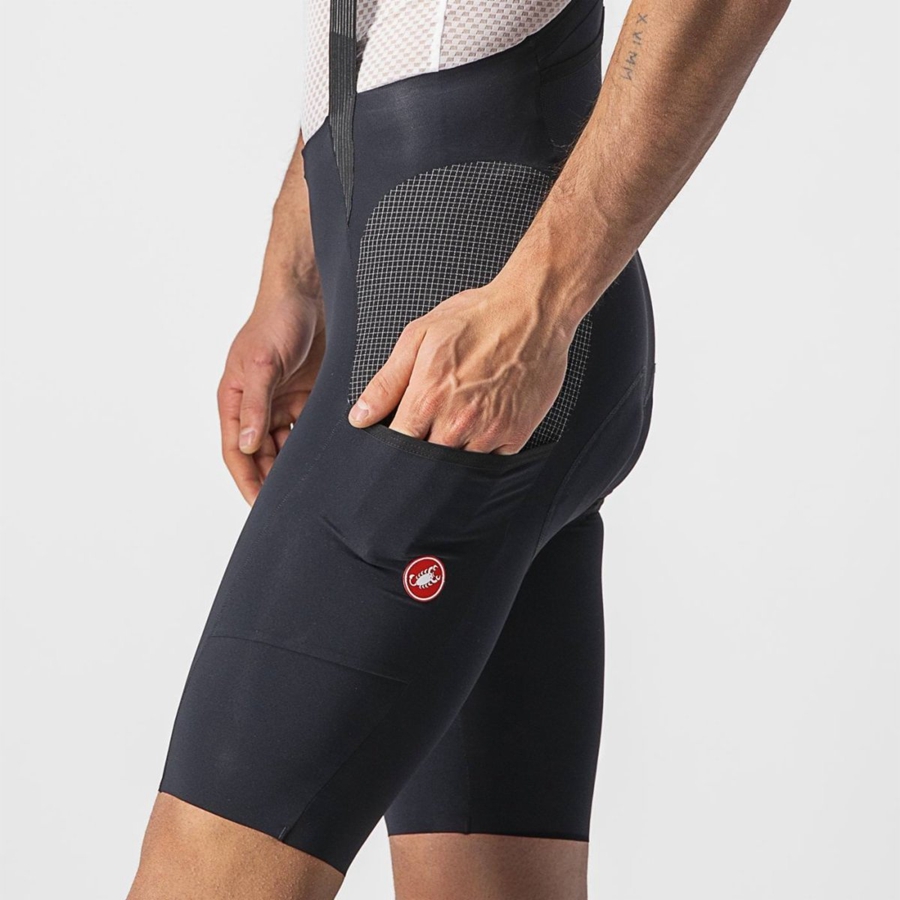 Black Men Castelli FREE UNLIMITED Bib Shorts | VATM-48703