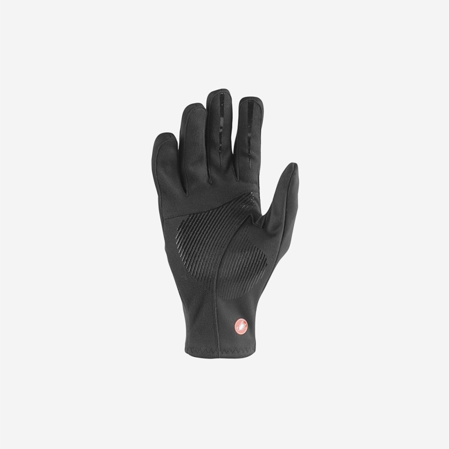 Black Men Castelli MORTIROLO Gloves | PREQ-57246