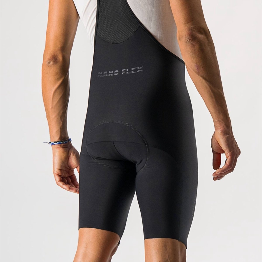 Black Men Castelli NANO FLEX PRO RACE Bib Shorts | KWGM-59027