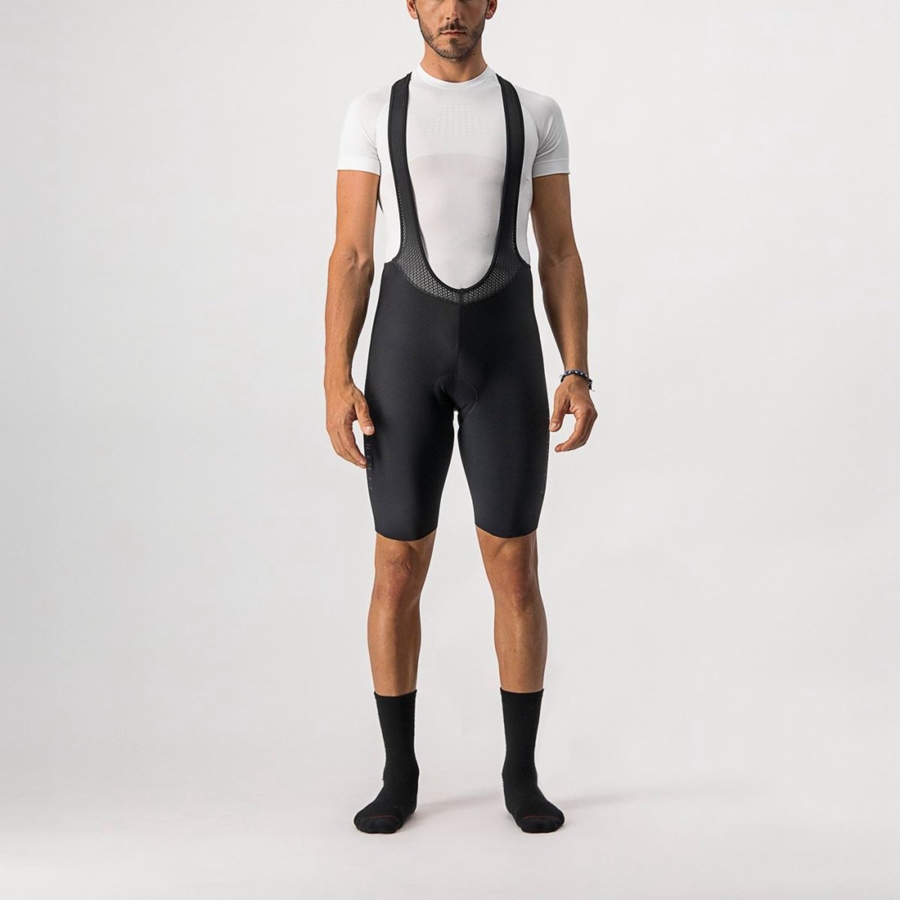 Black Men Castelli NANO FLEX PRO RACE Bib Shorts | KWGM-59027