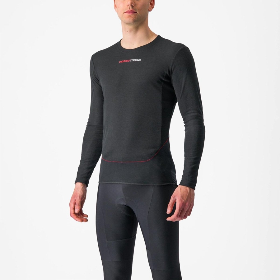 Black Men Castelli PROSECCO TECH LONG SLEEVE Base Layer | XCMF-84691