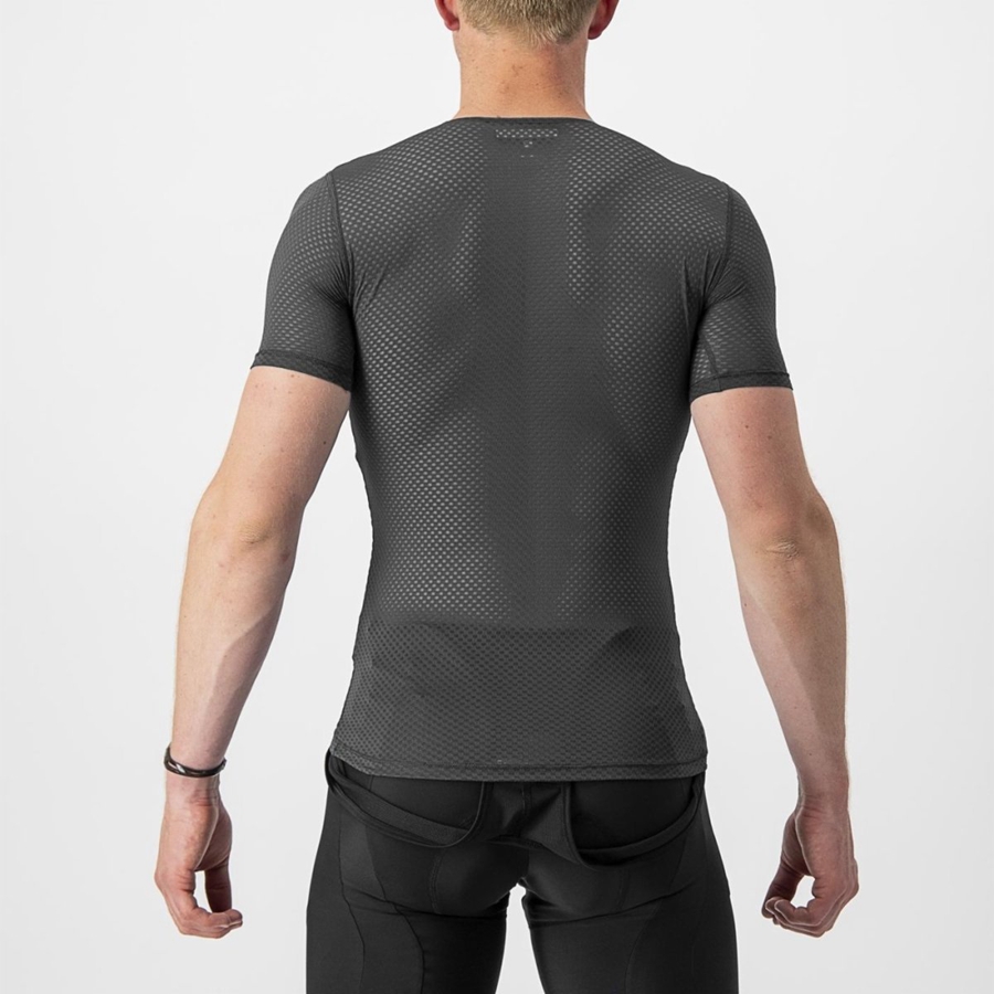 Black Men Castelli PRO MESH 2.0 SHORT SLEEVE Base Layer | DVOQ-90836