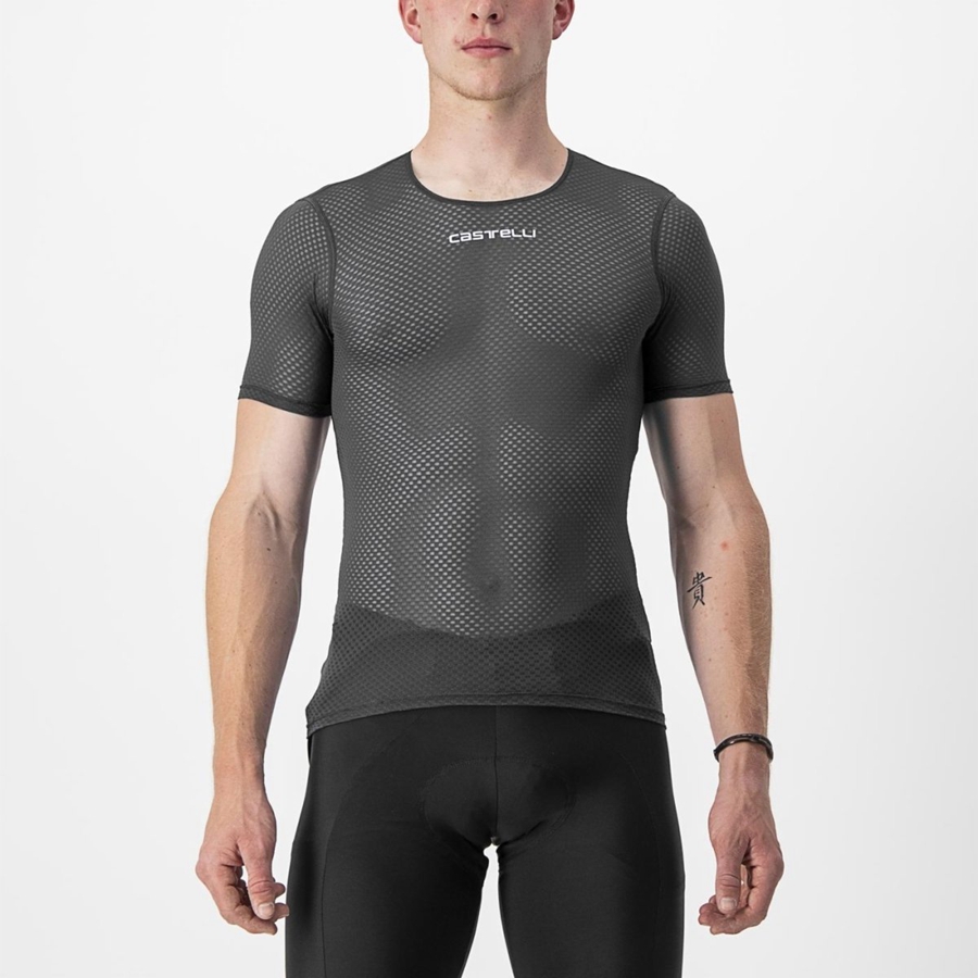 Black Men Castelli PRO MESH 2.0 SHORT SLEEVE Base Layer | DVOQ-90836