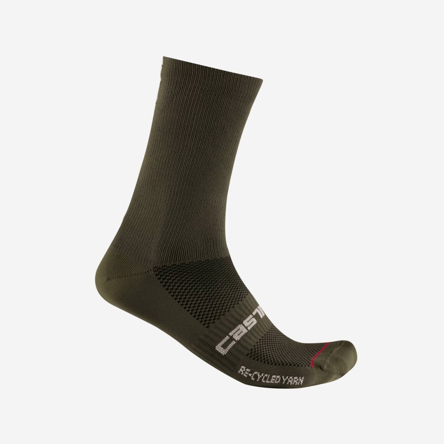 Black Men Castelli RE-CYCLE THERMAL 18 Socks | RNFT-04128