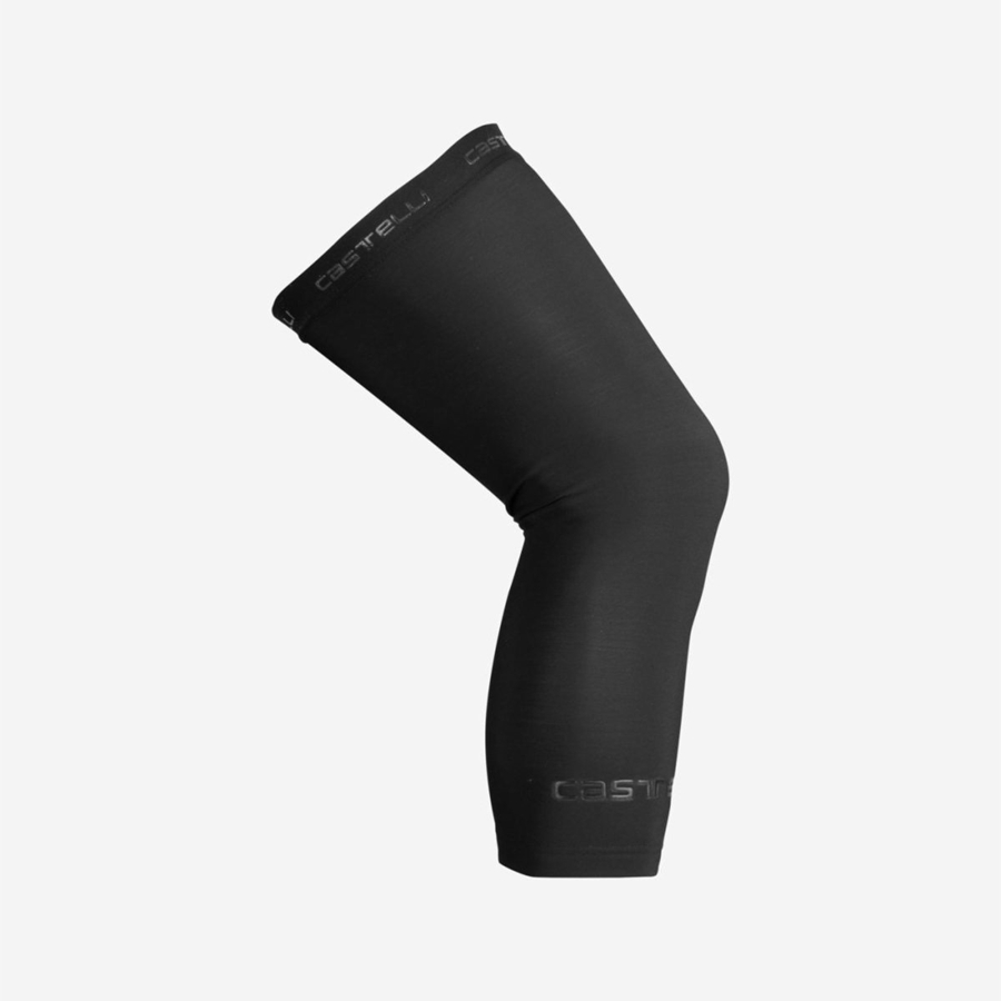 Black Men Castelli THERMOFLEX 2 KNEE WARMER Leg Warmer | VPIR-53840