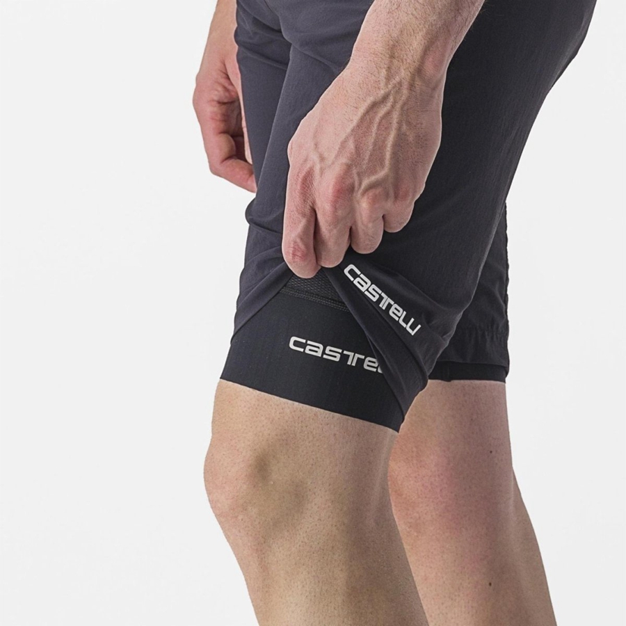 Black Men Castelli TRAIL LINER Shorts | SLGX-23045