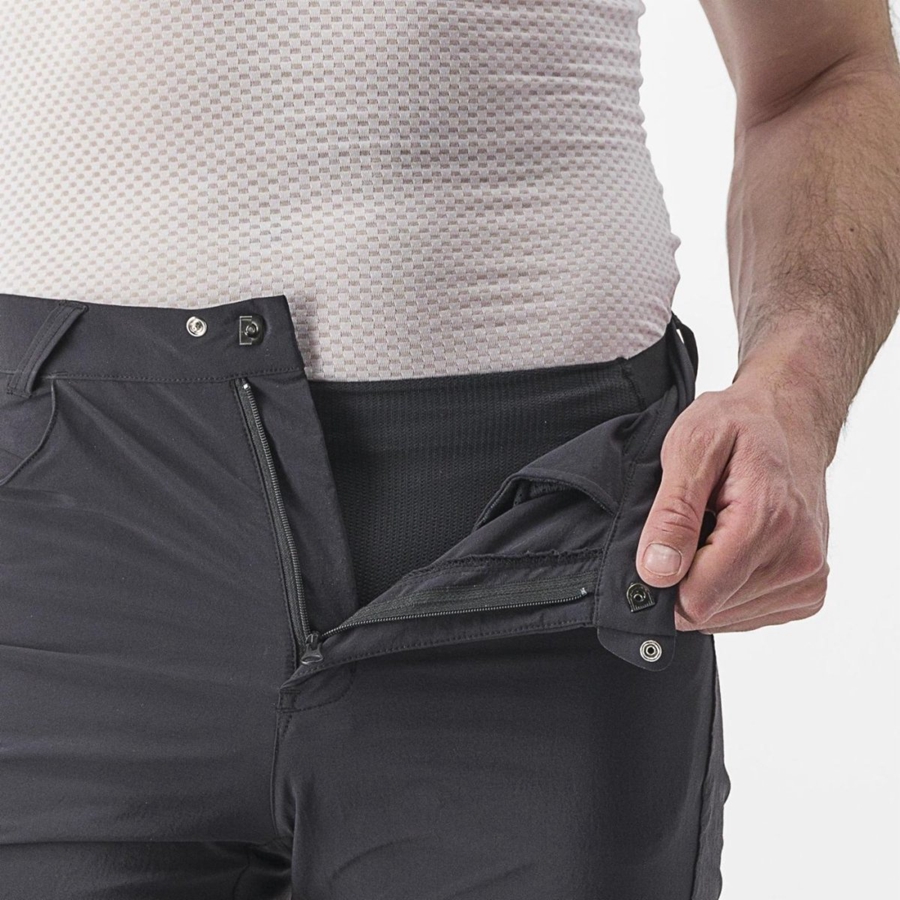 Black Men Castelli TRAIL LINER Shorts | SLGX-23045