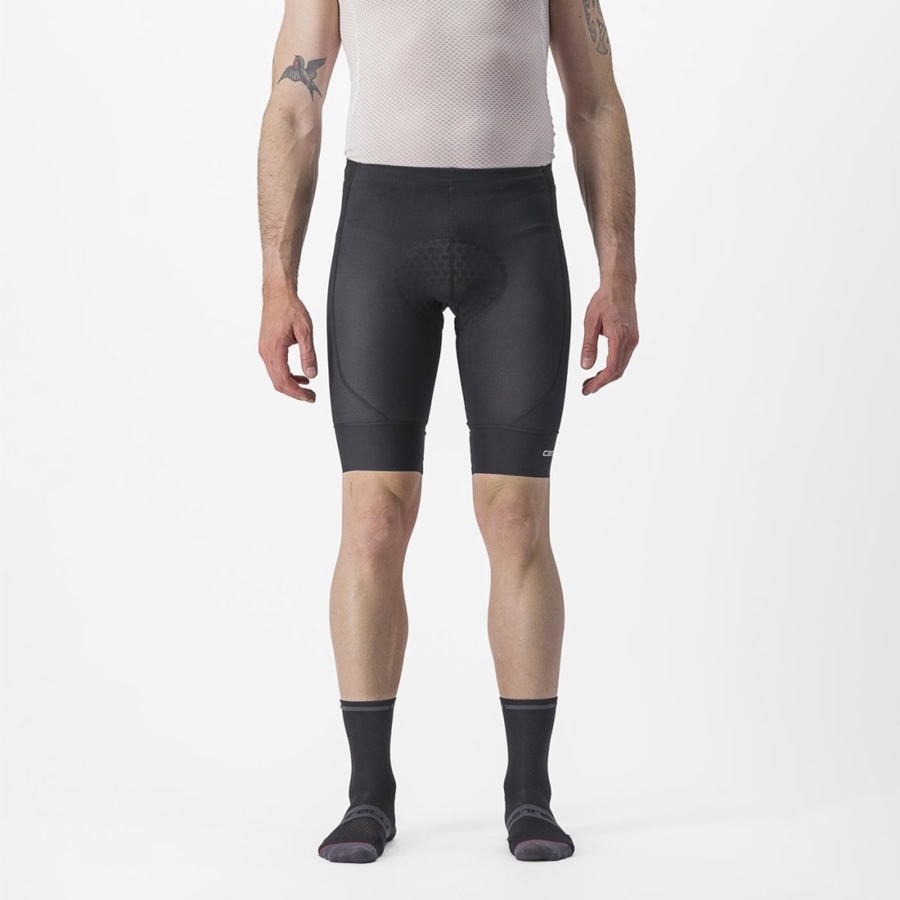 Black Men Castelli TRAIL LINER Shorts | SLGX-23045