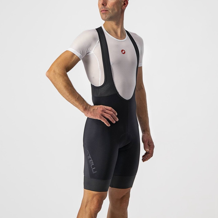 Black Men Castelli TUTTO NANO Bib Shorts | KHTA-53024