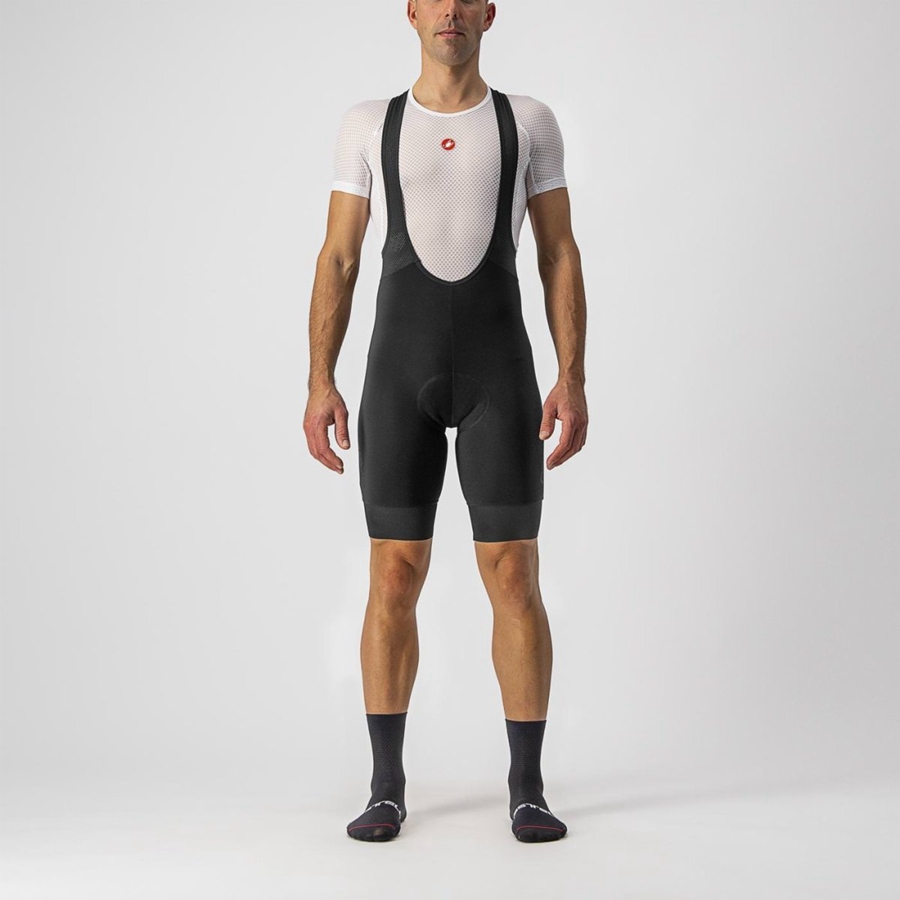 Black Men Castelli TUTTO NANO Bib Shorts | KHTA-53024