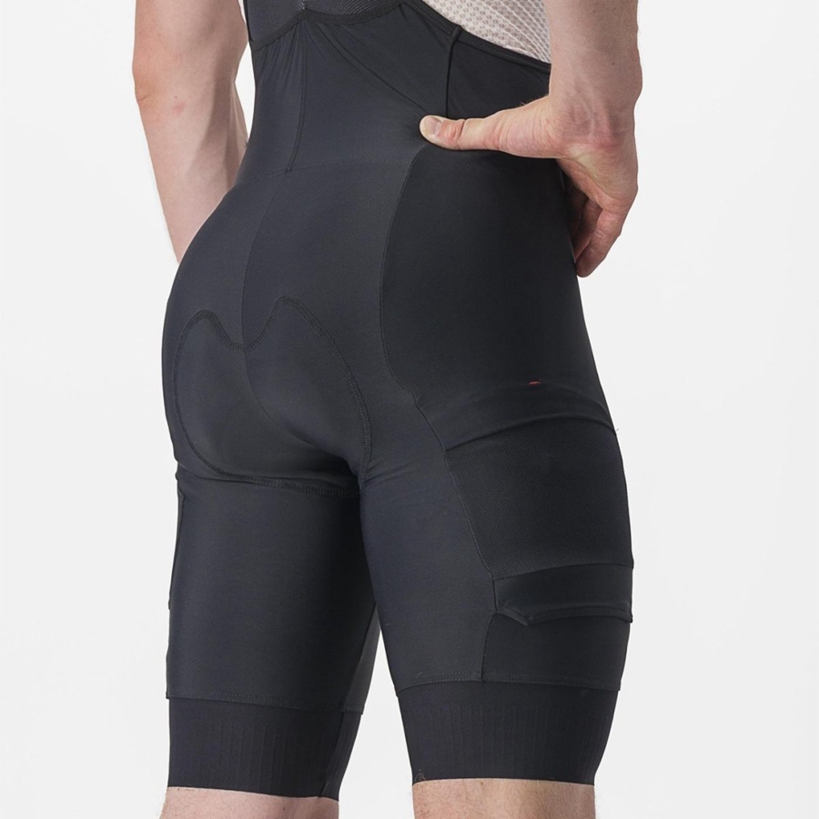 Black Men Castelli UNLIMITED CARGO Bib Shorts | DNPI-37951