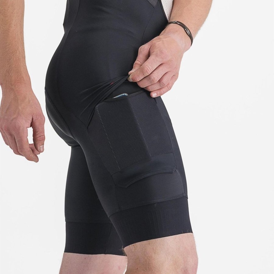 Black Men Castelli UNLIMITED CARGO Bib Shorts | DNPI-37951