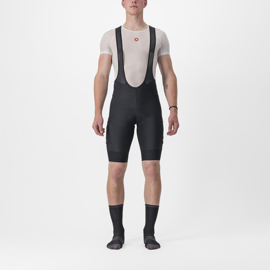 Black Men Castelli UNLIMITED CARGO Bib Shorts | DNPI-37951