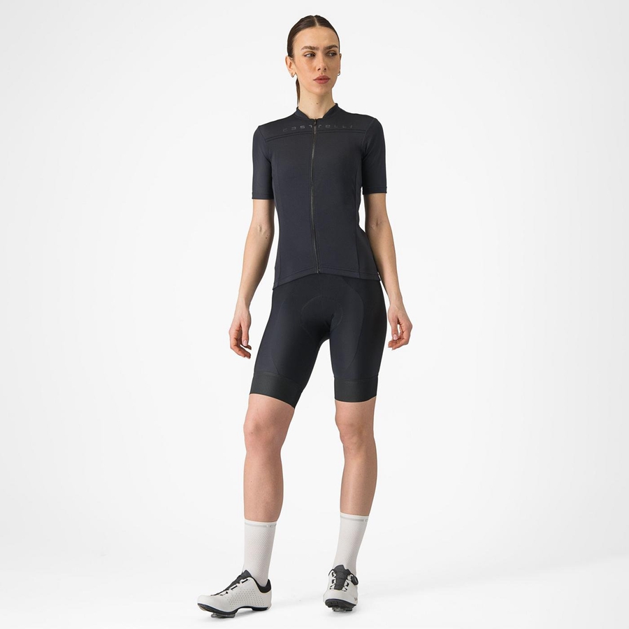 Black Women Castelli ANIMA 4 Jersey | EAFH-80314