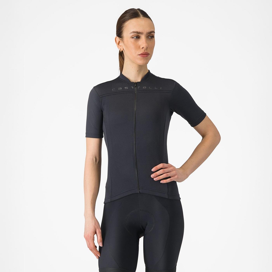 Black Women Castelli ANIMA 4 Jersey | EAFH-80314