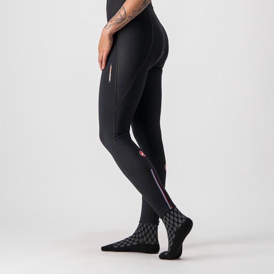 Black Women Castelli MENO WIND W Bib Tights | JPNV-63987