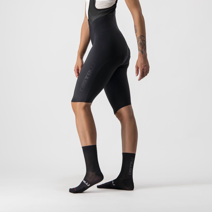 Black Women Castelli OMLOOP NANO W Bib Shorts | LDSN-62478