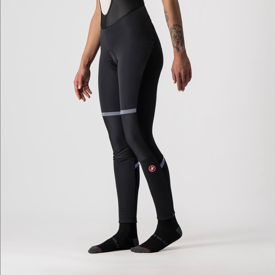 Black Women Castelli POLARE W Bib Tights | ZRNE-84693