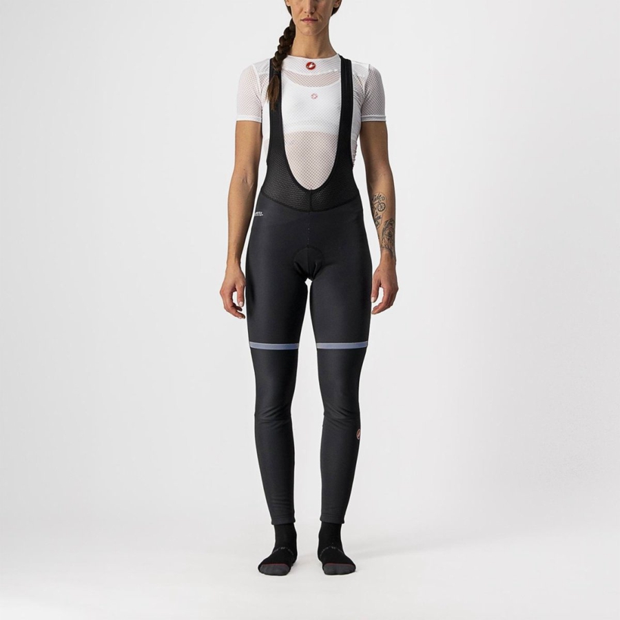 Black Women Castelli POLARE W Bib Tights | ZRNE-84693