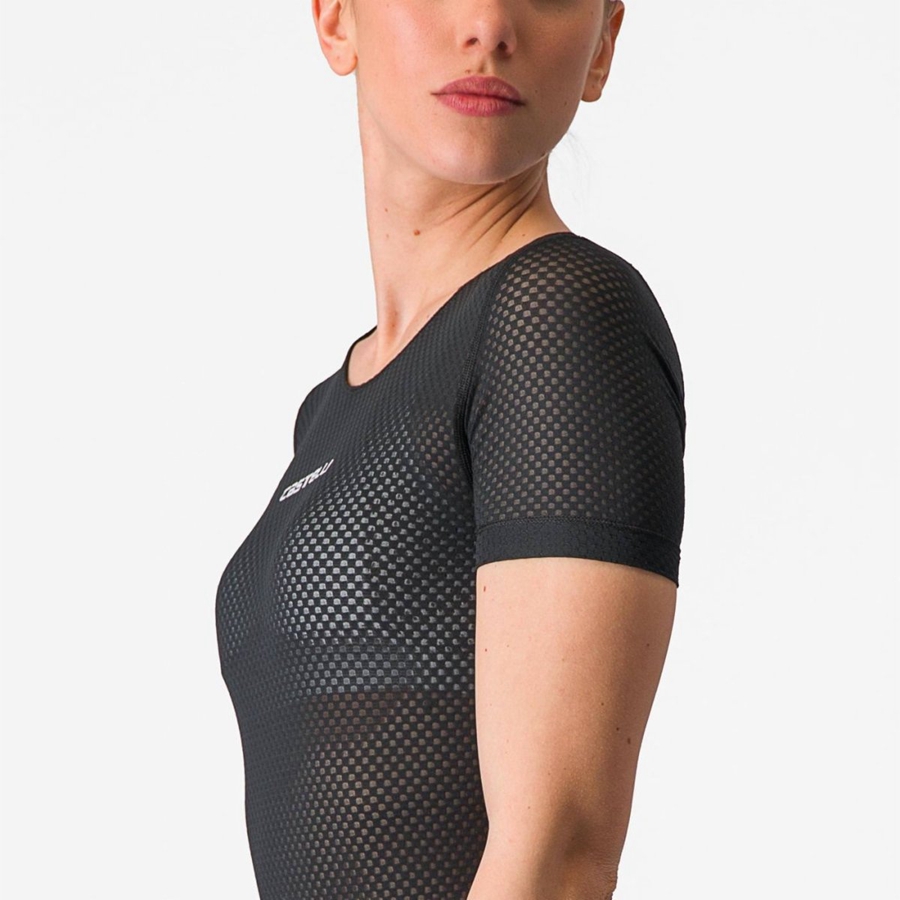 Black Women Castelli PRO MESH W SHORT SLEEVE Base Layer | WNIH-09263