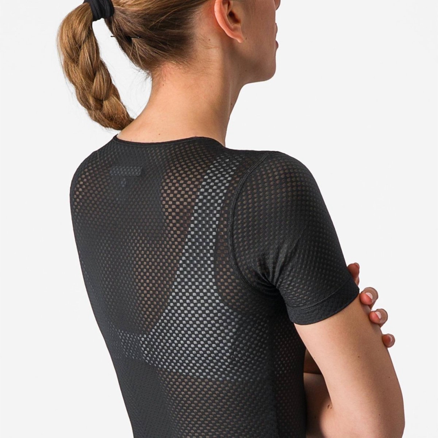 Black Women Castelli PRO MESH W SHORT SLEEVE Base Layer | WNIH-09263