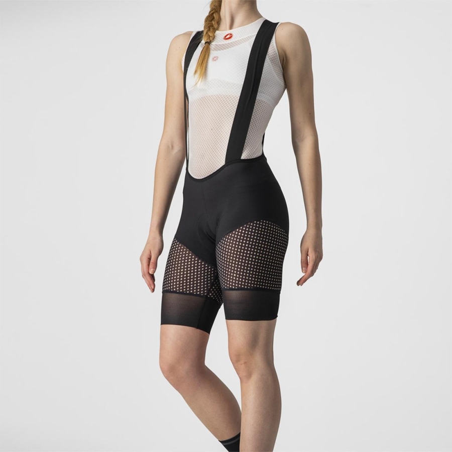 Black Women Castelli UNLIMITED DT W LINER Bib Shorts | UXWD-23490