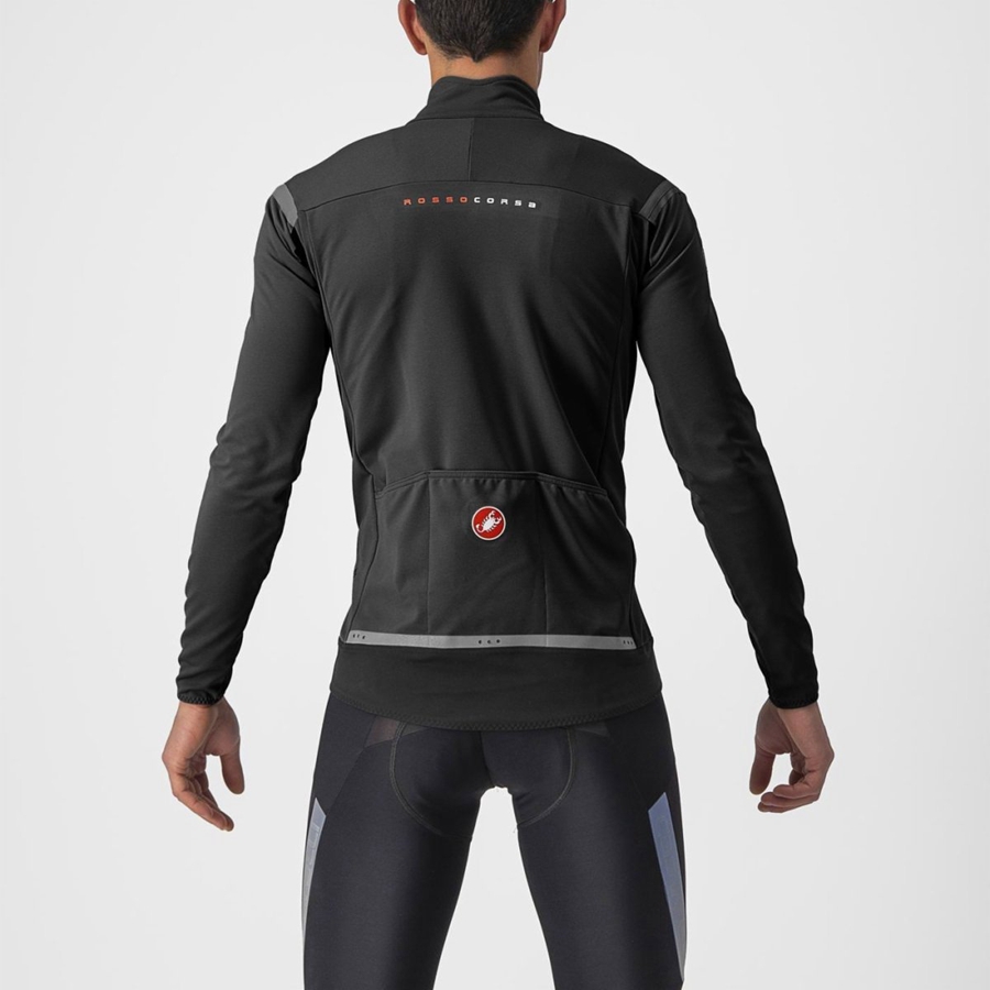 Black / Black Men Castelli PERFETTO RoS 2 Jackets | CHRO-02831