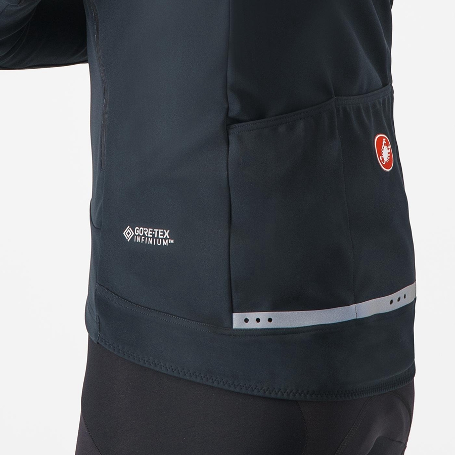 Black / Black Men Castelli PERFETTO RoS 2 CONVERTIBLE Jackets | WLEO-53987