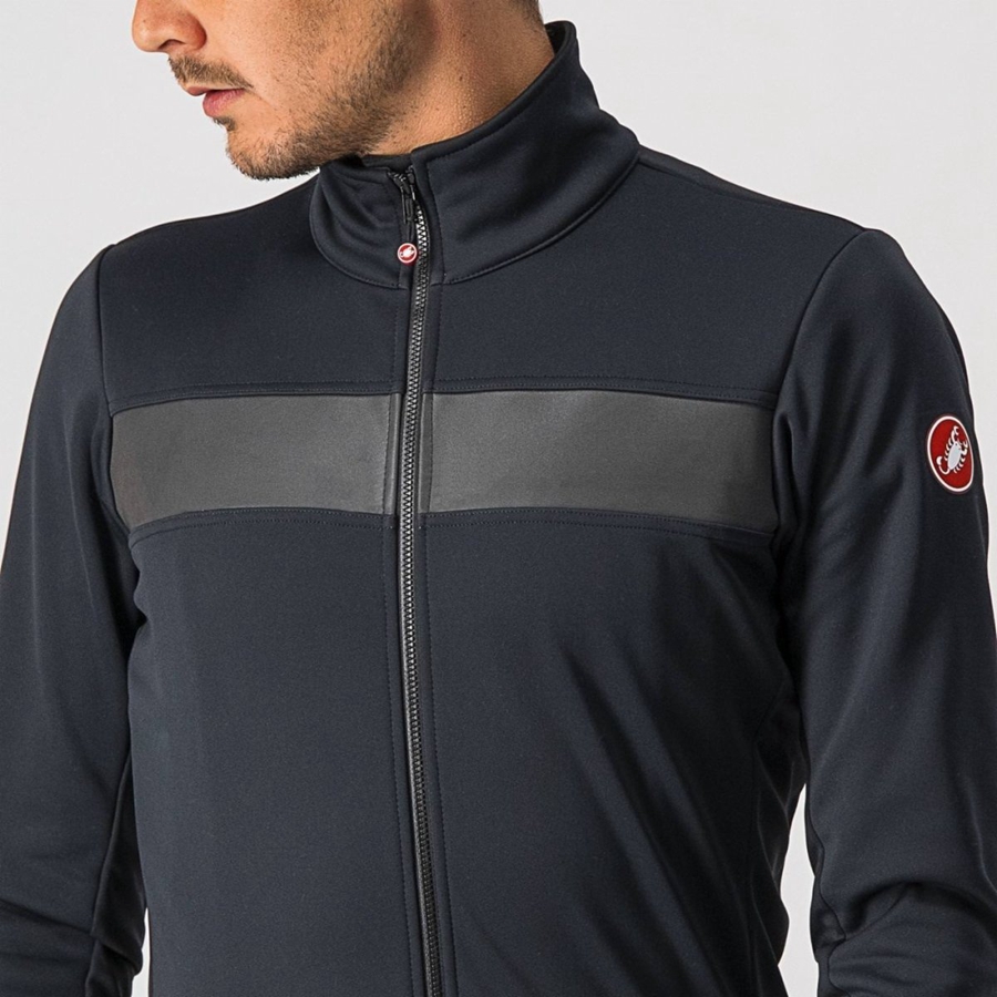 Black / Black Men Castelli RADDOPPIA 3 Jackets | SVIF-49023