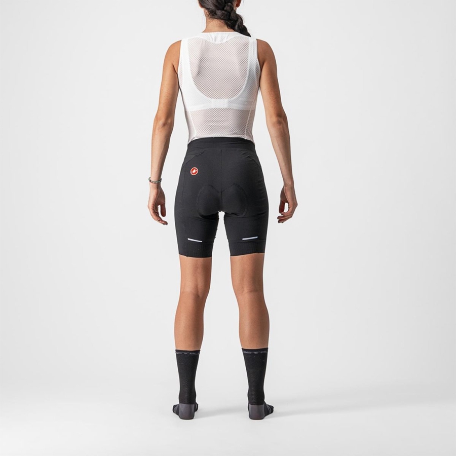 Black / Black Women Castelli VELOCISSIMA 3 Shorts | UIHS-90271