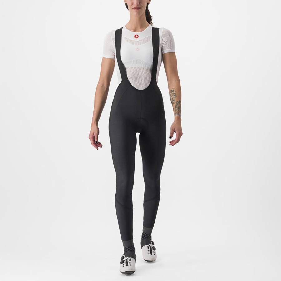 Black / Black Women Castelli VELOCISSIMA DT Bib Tights | UVOZ-42913