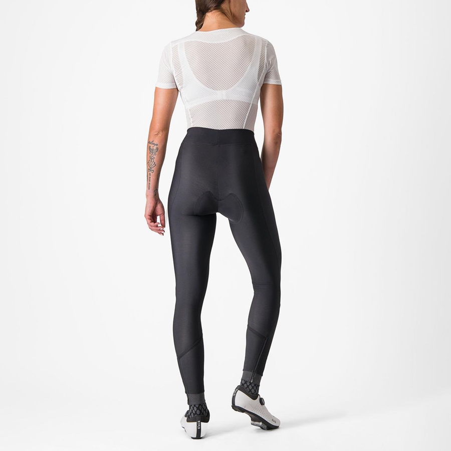 Black / Black Women Castelli VELOCISSIMA THERMAL Leggings | GIHD-76318