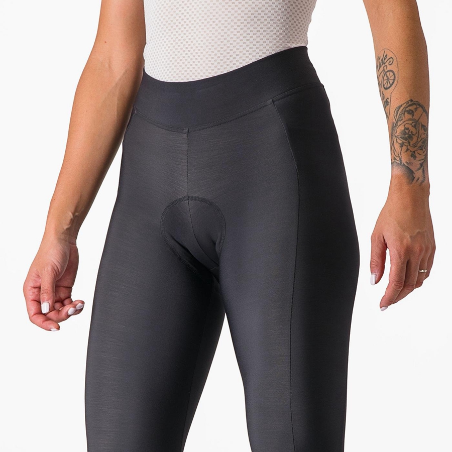 Black / Black Women Castelli VELOCISSIMA THERMAL Leggings | GIHD-76318