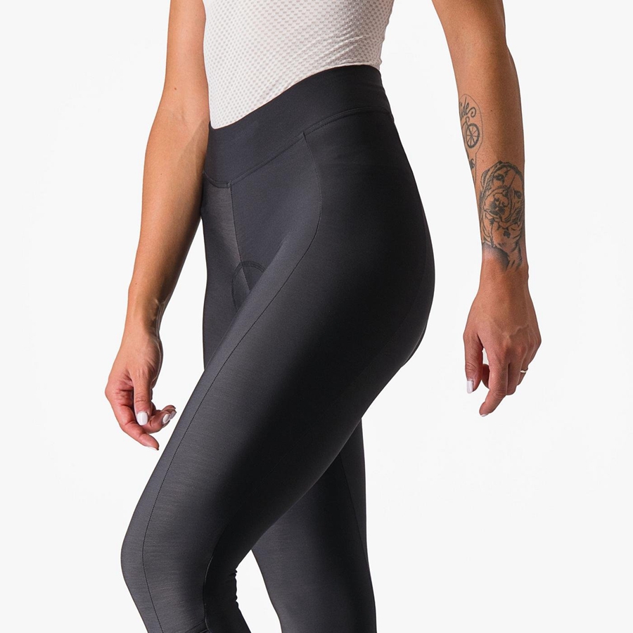 Black / Black Women Castelli VELOCISSIMA THERMAL Leggings | GIHD-76318