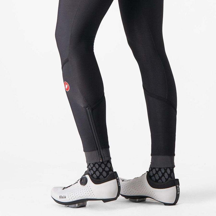 Black / Black Women Castelli VELOCISSIMA THERMAL Leggings | GIHD-76318