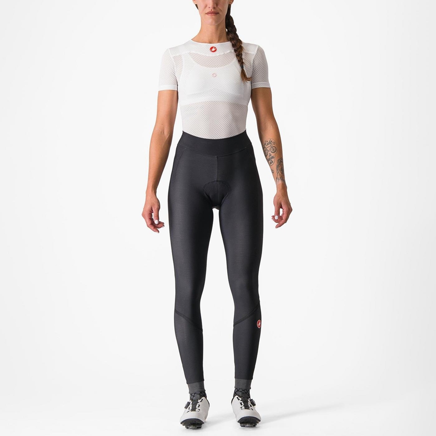 Black / Black Women Castelli VELOCISSIMA THERMAL Leggings | GIHD-76318