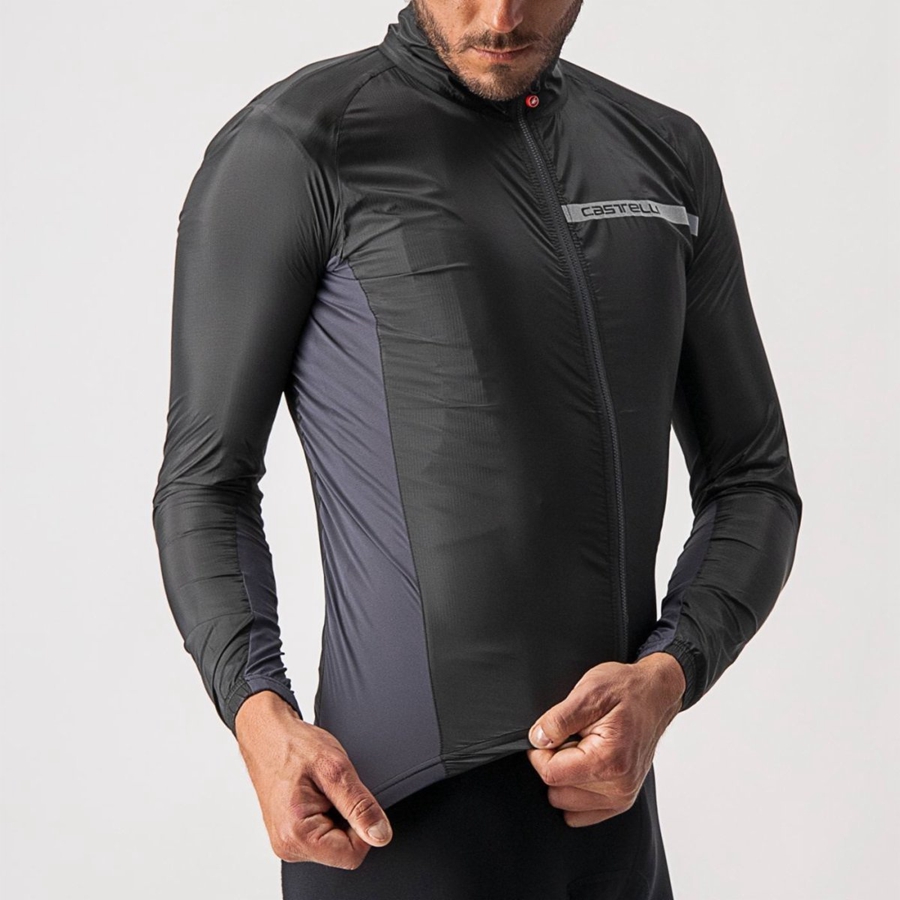 Black / Dark Grey Men Castelli SQUADRA STRETCH Protection | HOYI-94308