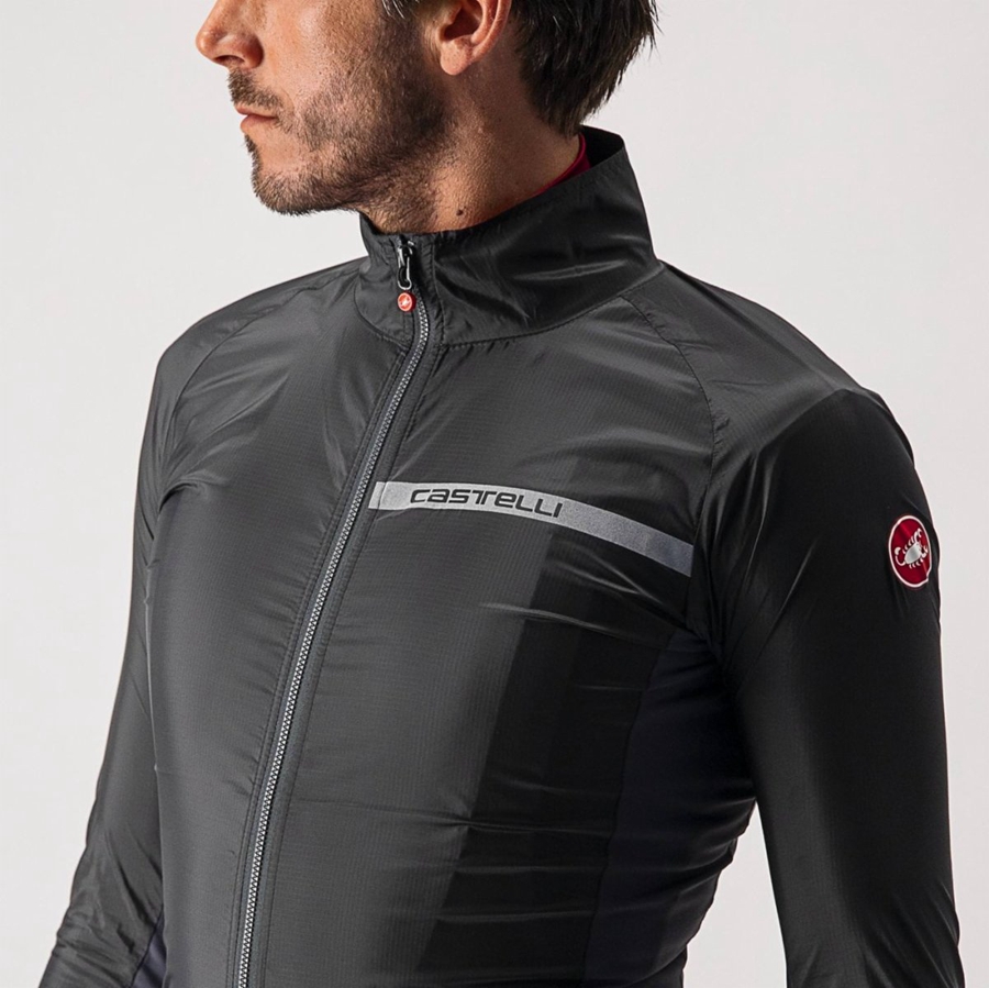 Black / Dark Grey Men Castelli SQUADRA STRETCH Protection | HOYI-94308