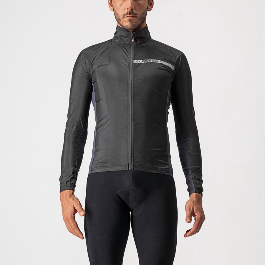 Black / Dark Grey Men Castelli SQUADRA STRETCH Protection | HOYI-94308