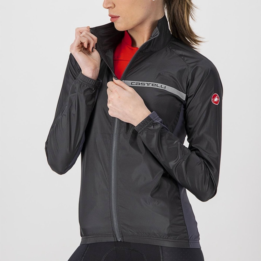 Black / Dark Grey Women Castelli SQUADRA STRETCH W Protection | NKTP-47981