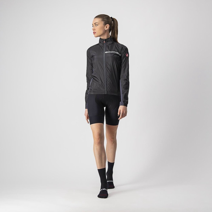 Black / Dark Grey Women Castelli SQUADRA STRETCH W Protection | NKTP-47981