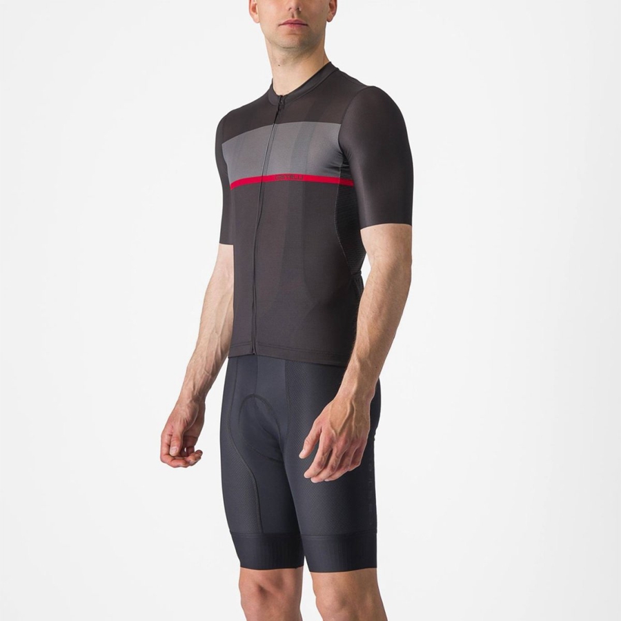 Black / Dark Grey / Red Men Castelli TRADIZIONE Jersey | XYDQ-34278