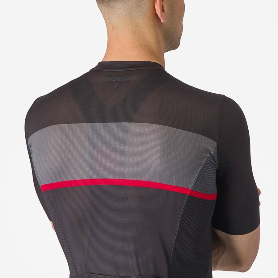 Black / Dark Grey / Red Men Castelli TRADIZIONE Jersey | XYDQ-34278