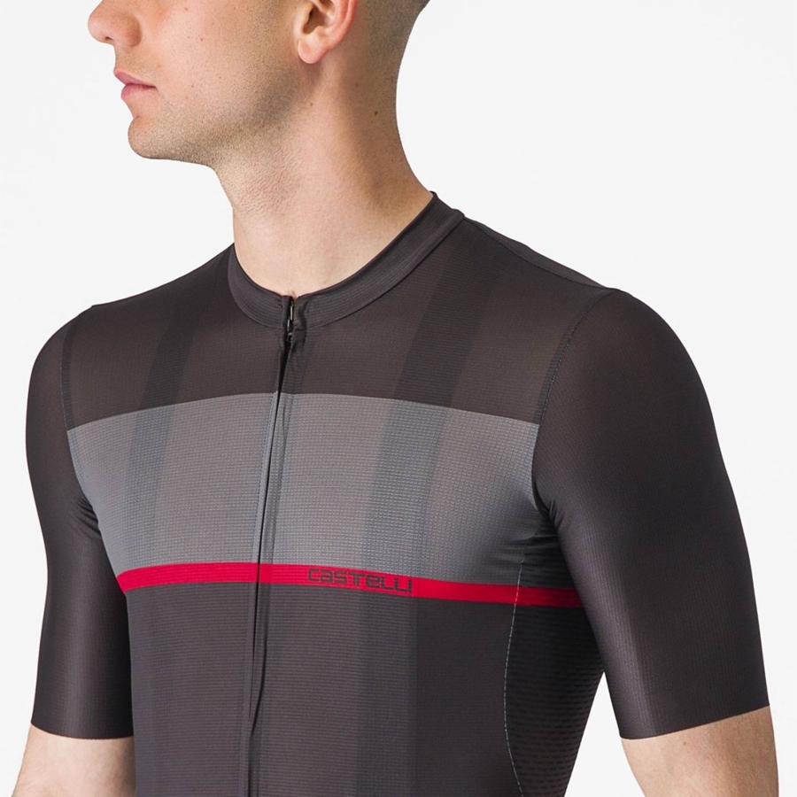 Black / Dark Grey / Red Men Castelli TRADIZIONE Jersey | XYDQ-34278