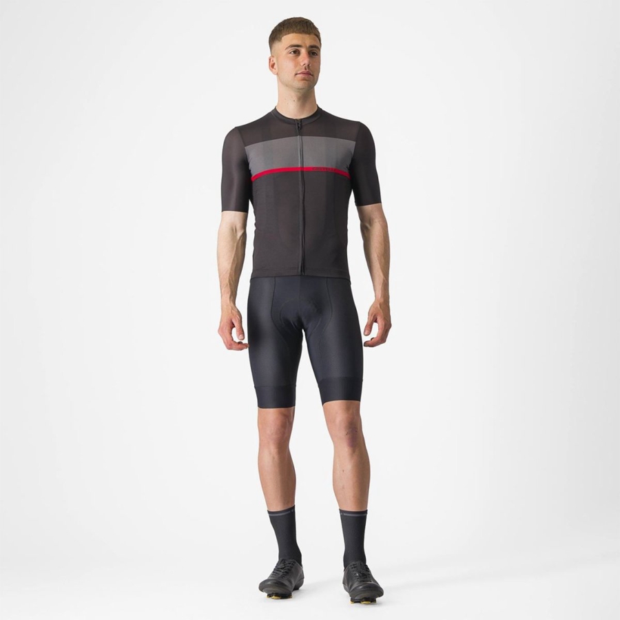 Black / Dark Grey / Red Men Castelli TRADIZIONE Jersey | XYDQ-34278