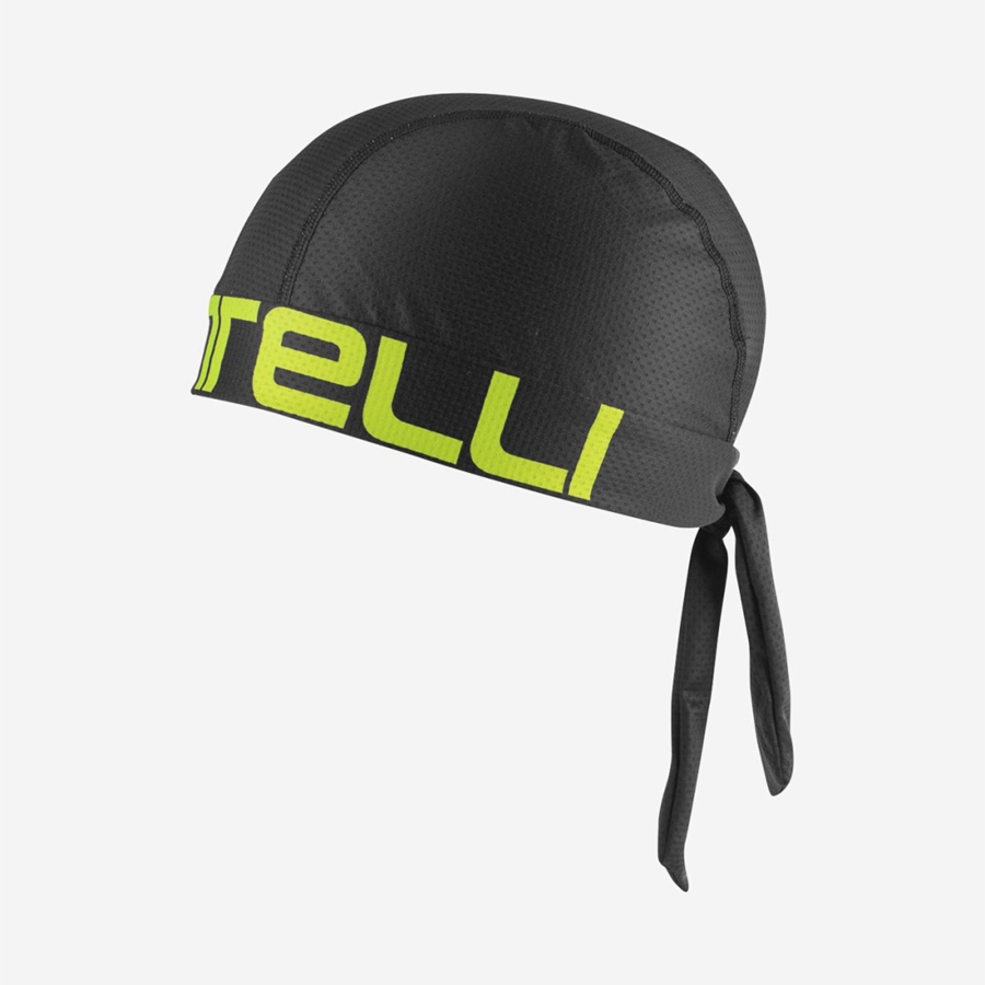 Black / Light Green Men Castelli CASTELLI BANDANA Headwear | HOXM-12504